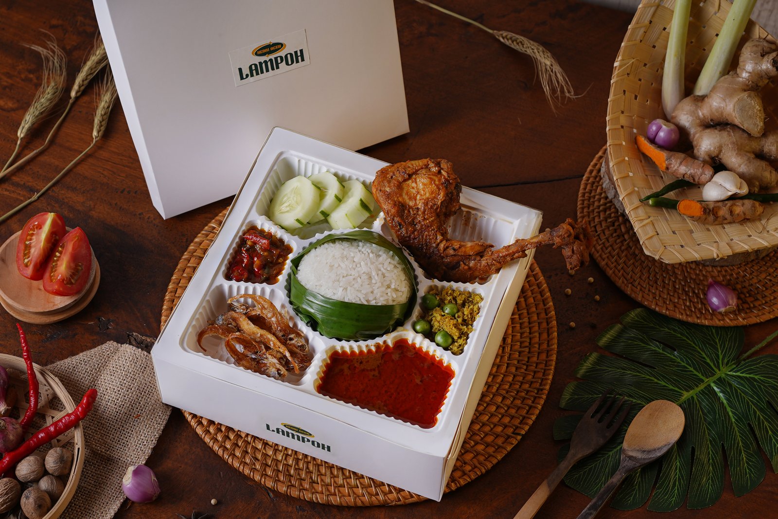 Nasi Tumpah Kari Ayam kampung